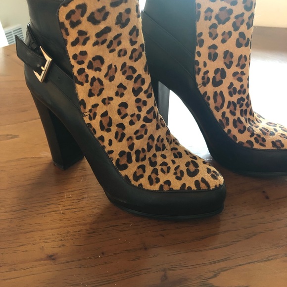 Leopard/leather boots - Picture 2 of 4
